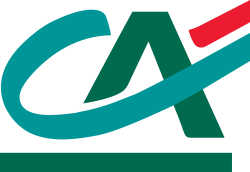 Logo du Crédit Agricole, avec un design stylisé en vert et rouge.