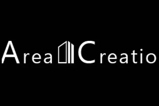 Logo de l'entreprise "Area Creatio" sur fond noir.