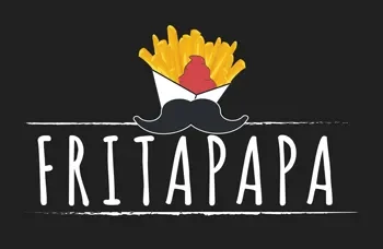 Logo de Fritapapa avec des frites et une moustache stylisée.